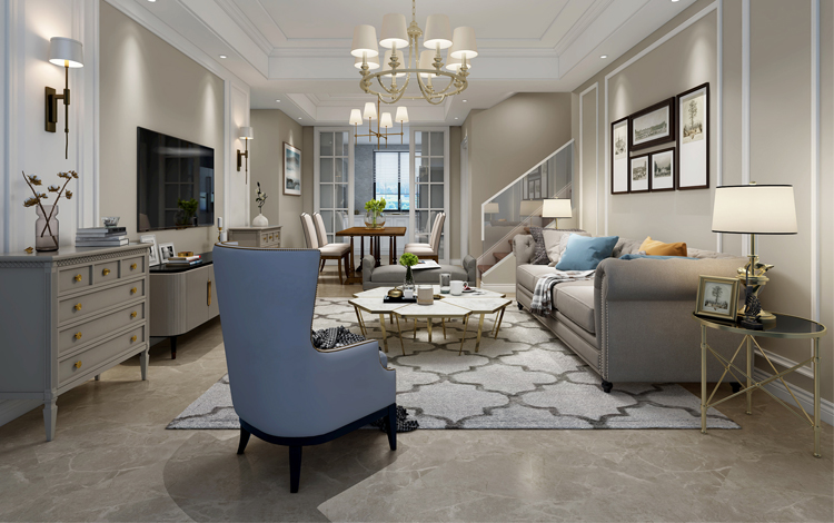 苏州和雍锦园140平米美式风格装修效果图！